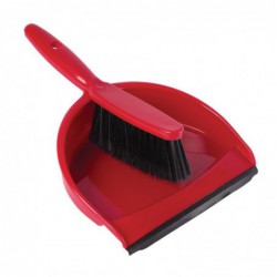 Set balayette à poils doux et pelle Jantex rouge CC931 Jantex