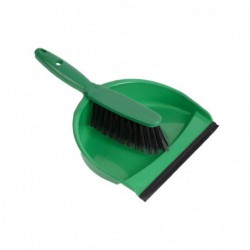 Set balayette à poils doux et pelle Jantex vert CC933 Jantex