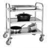CHARIOT DE DÉBARRASSAGE INOX 3 NIVEAUX PETITE TAILLE VOGUE F993