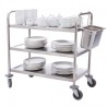 3 NIVEAUX - GRAND CHARIOT DE DÉBARRASSAGE EN ACIER INOXYDABLE VOGUE F995