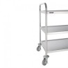 3 NIVEAUX - GRAND CHARIOT DE DÉBARRASSAGE EN ACIER INOXYDABLE VOGUE F995