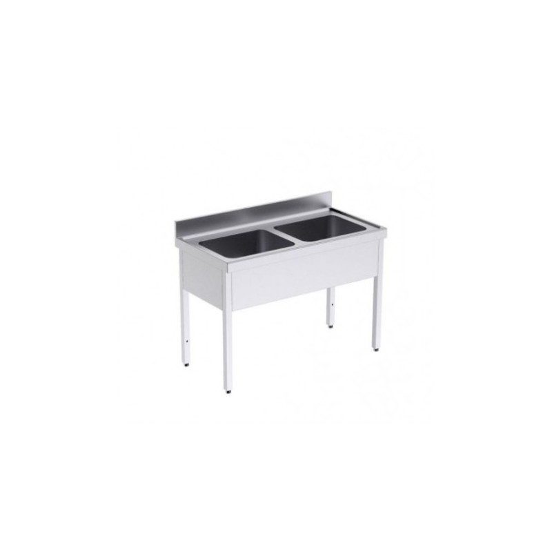 1000x700x850/920 mm FB207120 Distform évier avec bâti 2 bacs acier inoxydable 1000x700x850/920 mm FB207120 Distform évier avec bâti 2 bacs acier inoxydable