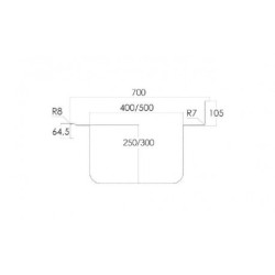 1000x700x850/920 mm FB207120 Distform évier avec bâti 2 bacs acier inoxydable