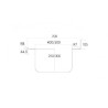 1000x700x850/920 mm FB207120 Distform évier avec bâti 2 bacs acier inoxydable
