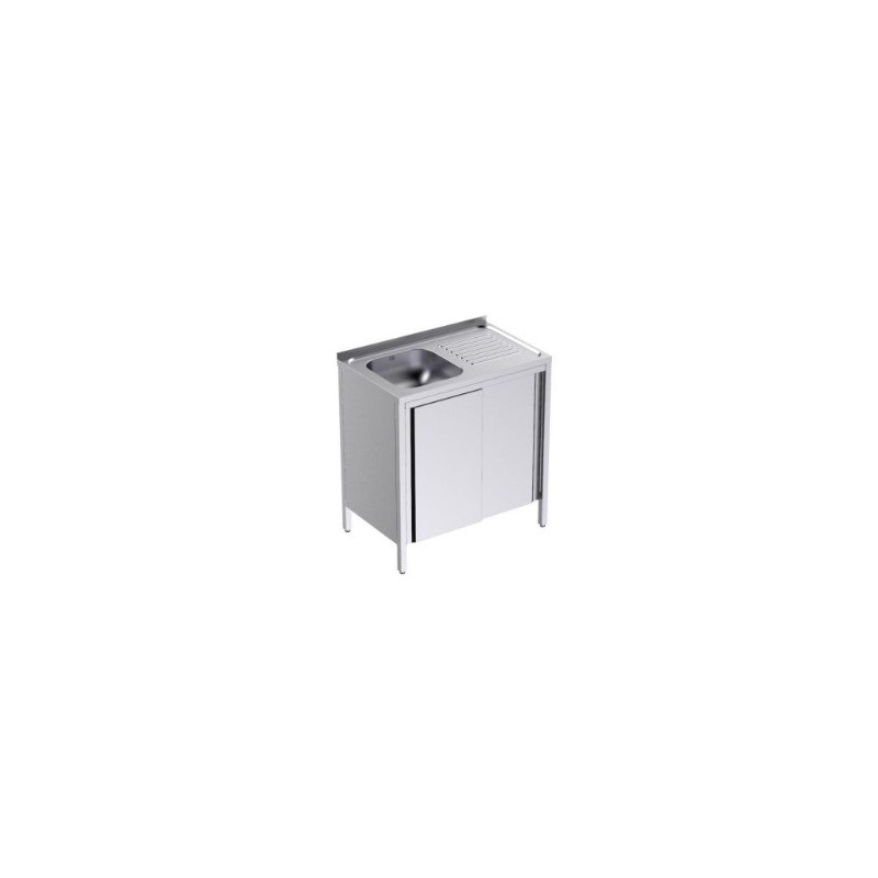 80x50x85/88 cm Distform FBPD5080 Plonge avec bâti et portes bac à gauche et égouttoir acier inoxydable 80x50x85/88 cm Distform FBPD5080 Plonge avec bâti et portes bac à gauche et égouttoir acier inoxydable