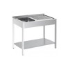 80x50x85/88 cm Distform FSD15080 Plonge avec bâti bac à gauche