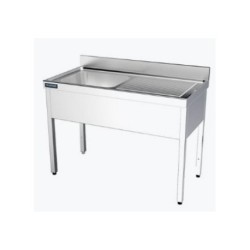 80x50x85/88 cm Distform FSD50080 Plonge avec bâti bac à gauche et égouttoir acier inoxydable