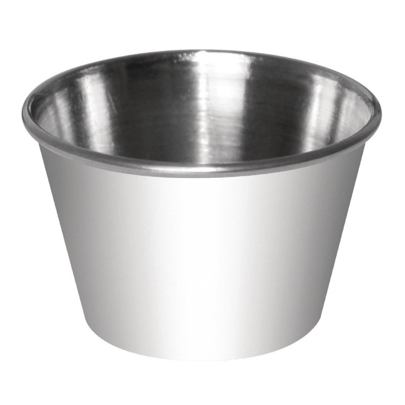 Pots à sauce inox Olympia 230ml (Lot de 12) CD478 Olympia Pots à sauce inox Olympia 230ml (Lot de 12) CD478 Olympia