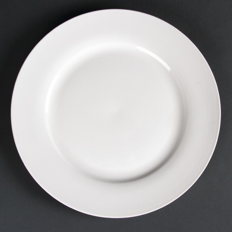 Assiettes rondes à bord large Olympia Lumina 270mm (Lot de 4) CD625 Olympia