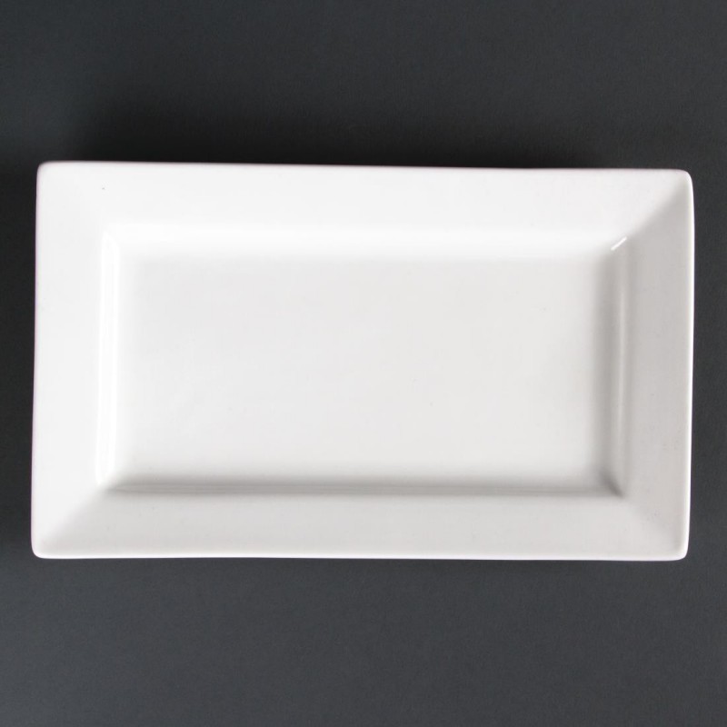 Assiettes rectangulaires à bord large Olympia Lumina 257 x 155mm (Lot de 4) CD630 Olympia