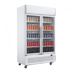 950L -  POLAR GE580 - ARMOIRE RÉFRIGÉRÉE 2 PORTES VITRÉES AVEC CAISSON LUMINEUX SÉRIE G