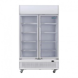 950L -  POLAR GE580 - ARMOIRE RÉFRIGÉRÉE 2 PORTES VITRÉES AVEC CAISSON LUMINEUX SÉRIE G
