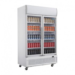 950L -  POLAR GE580 - ARMOIRE RÉFRIGÉRÉE 2 PORTES VITRÉES AVEC CAISSON LUMINEUX SÉRIE G
