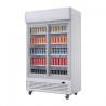 950L - 2 PORTES VITRÉES COULISSANTES - POLAR - GE581 - AVEC CAISSON LUMINEUX - ARMOIRE REFRIGEREE