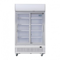 950L - 2 PORTES VITRÉES COULISSANTES - POLAR - GE581 - AVEC CAISSON LUMINEUX - ARMOIRE REFRIGEREE