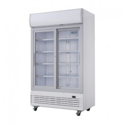 950L - 2 PORTES VITRÉES COULISSANTES - POLAR - GE581 - AVEC CAISSON LUMINEUX - ARMOIRE REFRIGEREE