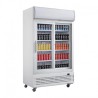 950L - 2 PORTES VITRÉES COULISSANTES - POLAR - GE581 - AVEC CAISSON LUMINEUX - ARMOIRE REFRIGEREE