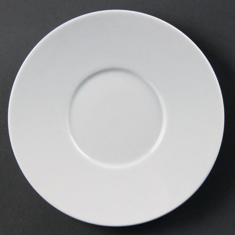 Soucoupes élégantes Olympia Whiteware 148mm (Lot de 12) CD737 Olympia Soucoupes élégantes Olympia Whiteware 148mm (Lot de 12) CD737 Olympia