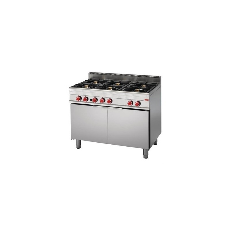 Fourneau 6 feux sur maxi four gaz Gastro M 650 65 110CFGG GN050 Fourneau 6 feux sur maxi four gaz Gastro M 650 65 110CFGG GN050