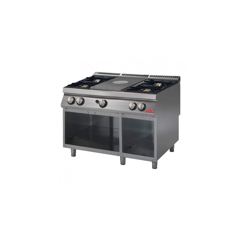 PLAQUE COUP DE FEU À GAZ GASTRO M 700 AVEC 4 FEUX VIFS SUR PLACARD OUVERT GM70/120TPPCG2 GN084 PLAQUE COUP DE FEU À GAZ GASTRO M 700 AVEC 4 FEUX VIFS SUR PLACARD OUVERT GM70/120TPPCG2 GN084