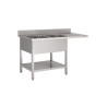 Plonge inox avec étagère basse et emplacement lave-vaisselle Gastro M 2 bacs à gauche 160 x 70 x 85 cm GN207 Gastro M