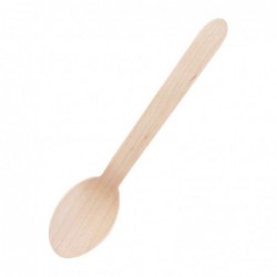 Cuillères à dessert en bois biodégradables lot de 100 CD904 Fiesta