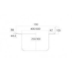 800 x 700 mm Distform L0876510 Plonge acier inoxydable bac 600 x 500 x 300 mm avec égouttoir