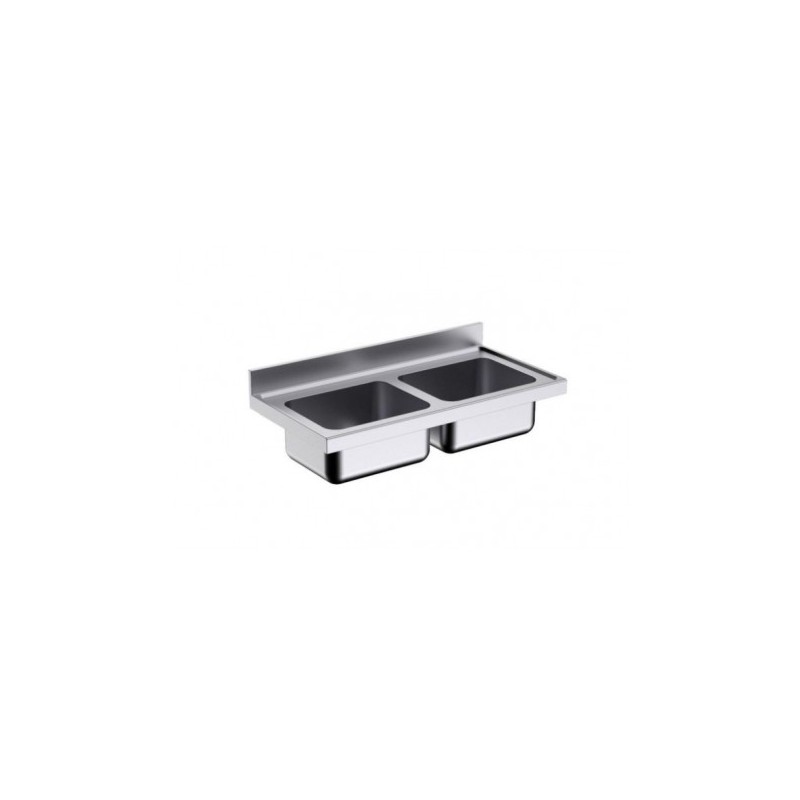 1000x700 mm L1074520 Distform Évier sur plan de travail avec 2 bacs 400x500x250 mm acier inoxydable 1000x700 mm L1074520 Distform Évier sur plan de travail avec 2 bacs 400x500x250 mm acier inoxydable
