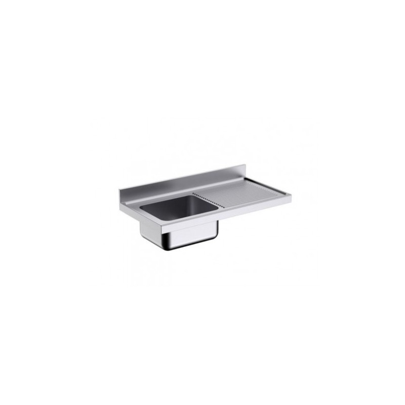 1000x700 mm L107551D Distform Évier sur plan de travail avec un bac à gauche ou à droite et égouttoir acier inoxydable 1000x700 mm L107551D Distform Évier sur plan de travail avec un bac à gauche ou à droite et égouttoir acier inoxydable