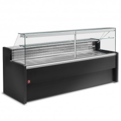 Comptoirs vitrine réfrigérés à vitre droite 90° avec réserve noir Diamond RO15/B5-R2