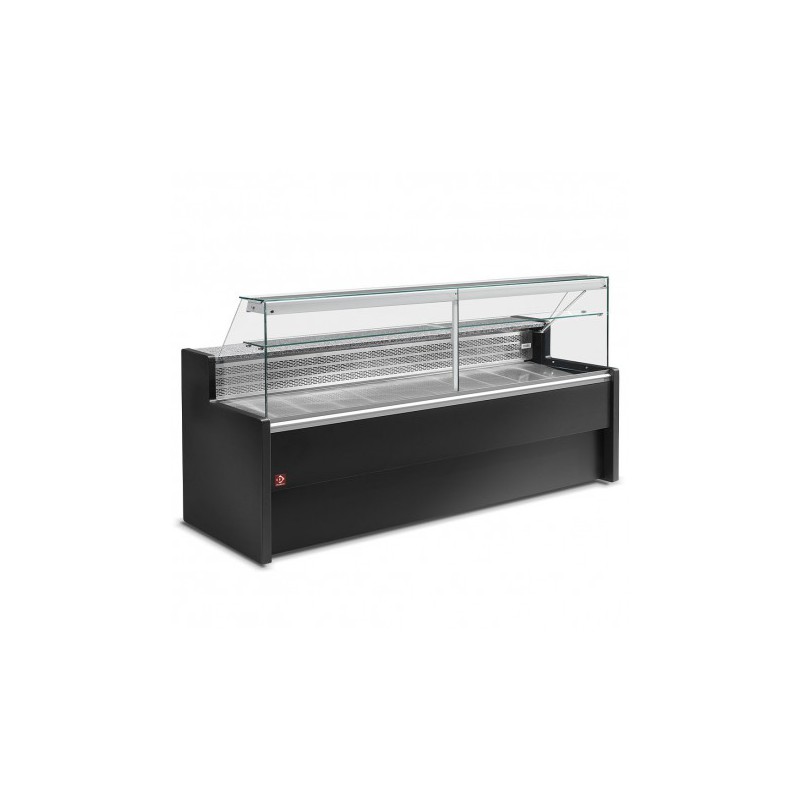 Comptoirs vitrine réfrigérés à vitre droite 90° avec réserve noir Diamond RO15/B5-R2 Comptoirs vitrine réfrigérés à vitre droite 90° avec réserve noir Diamond RO15/B5-R2