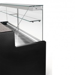 Comptoirs vitrine réfrigérés à vitre droite 90° avec réserve noir Diamond RO15/B5-R2