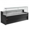 Comptoirs vitrine réfrigérés à vitre droite 90° avec réserve noir DIAMOND RO20/B5-R2