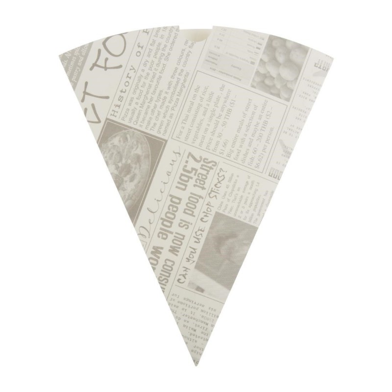 Cornets à frites recyclables et biodégradables papier imprimé Colpac (Lot de 1000) CE230 Colpac Cornets à frites recyclables et biodégradables papier imprimé Colpac (Lot de 1000) CE230 Colpac