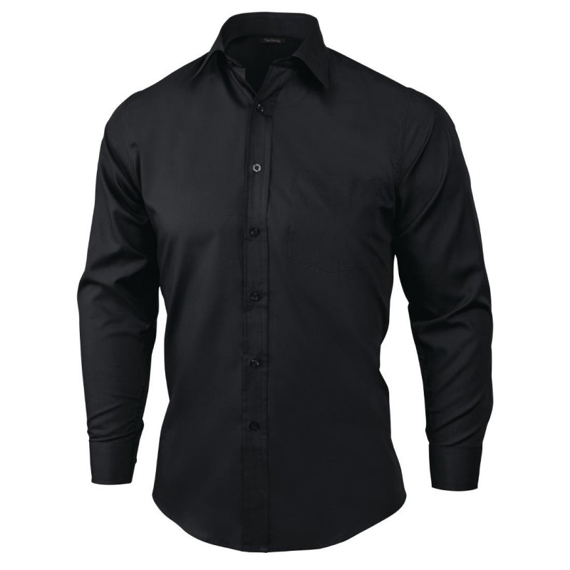 Chemise habillée mixte Uniform Works noire M A798-M Chef Works Chemise habillée mixte Uniform Works noire M A798-M Chef Works