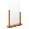 Porte-menu de table acrylique avec support en bois Securit teck A4 CE409 Securit