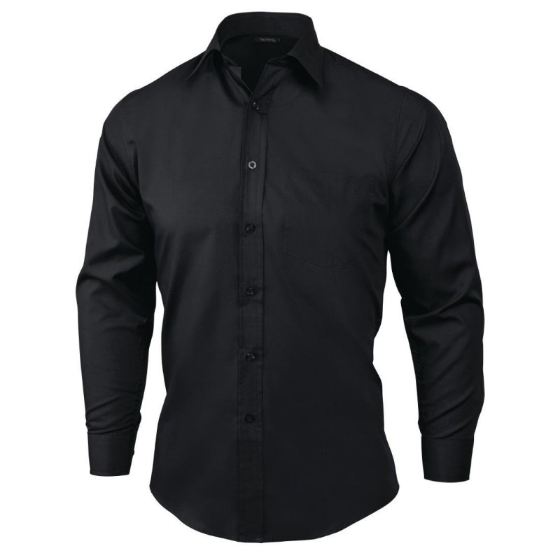 Chemise habillée mixte Uniform Works noire XL A798-XL Chef Works Chemise habillée mixte Uniform Works noire XL A798-XL Chef Works