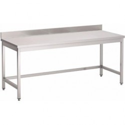 Table inox sans étagère basse avec dosseret Gastro M 1400 x 700 x 850mm GN117