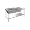 Evier en acier inoxydable Vogue double droit 1500mm U905