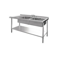 Evier en acier inoxydable Vogue double gauche 1500mm U906