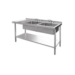 Evier en acier inoxydable Vogue double gauche 1800mm U909