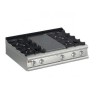 Plaque de cuisson top 4 feux vifs gaz une demie plaque coup de feu gamme 700 Baron 70TPMG121