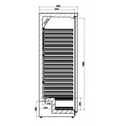 Réfrigérateur en acier inox 1 porte 570L 775 x 695 x 1885 mm 7450.0560