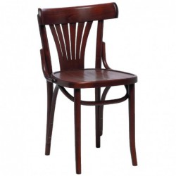 Chaises bistro avec dossier en éventail en bois courbé Fameg noyer (lot de 2) CF143 Fameg