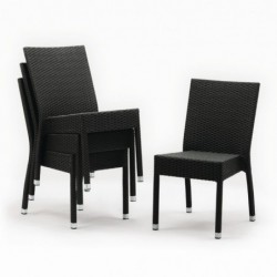 Chaises en rotin PE Bolero anthracite (Lot de 4) CF159 Bolero