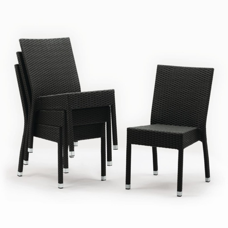 Chaises en rotin PE Bolero anthracite (Lot de 4) CF159 Bolero Chaises en rotin PE Bolero anthracite (Lot de 4) CF159 Bolero