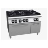 Cuisinière 6 feux gaz sur four et espace bouteille FAGOR C-G961