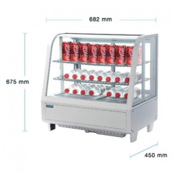 Vitrine réfrigérée de comptoir blanche Polar Série C 100L CC666