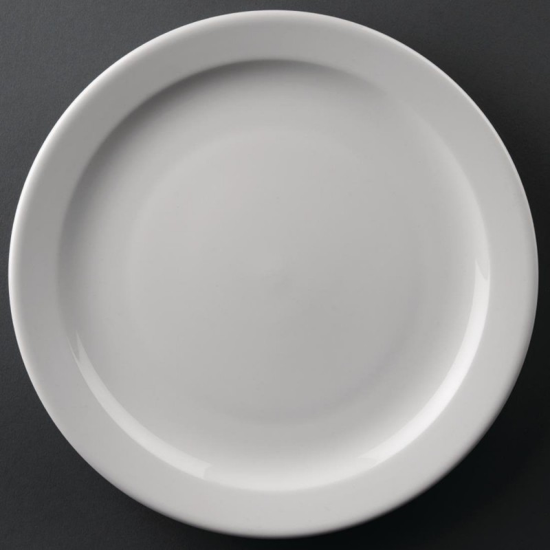 Assiettes à bord étroit Olympia Athena 254mm (Lot de 12) CF364 Olympia Assiettes à bord étroit Olympia Athena 254mm (Lot de 12) CF364 Olympia