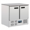 TABLE RÉFRIGÉRÉE POSITIVE PLAN DE TRAVAIL EN MARBRE POLAR SÉRIE G 2 PORTES 240L CL108